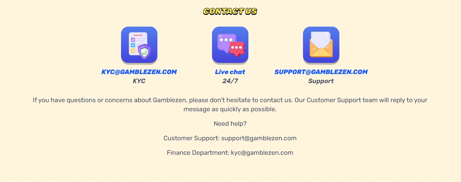 GambleZen Customer Service